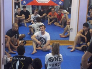 Brad Pickett durante il training di Parete